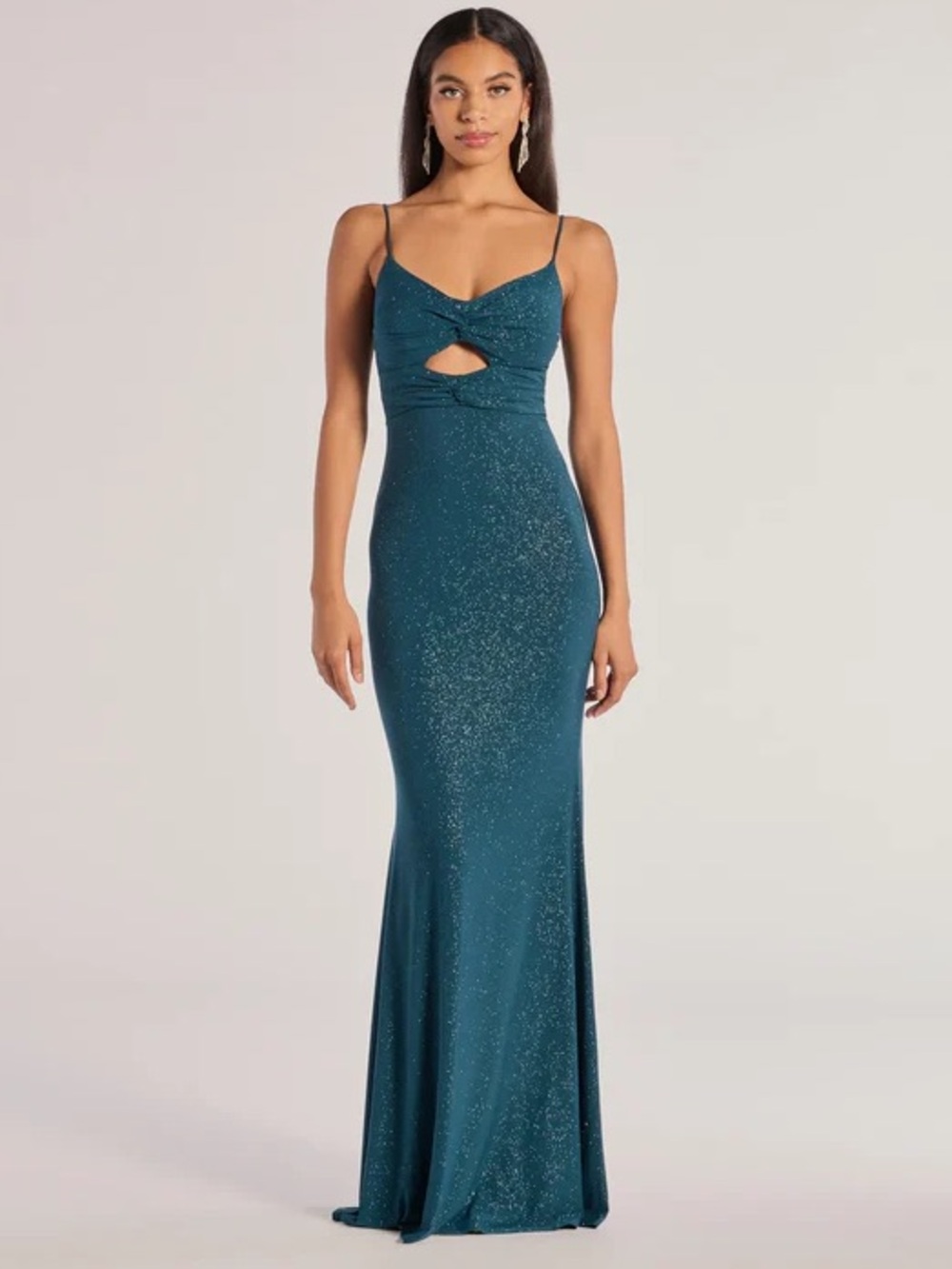 Windsor Teal Green Sparkly Glitter Maxi Dress Formal Gown Prom Hoco XL